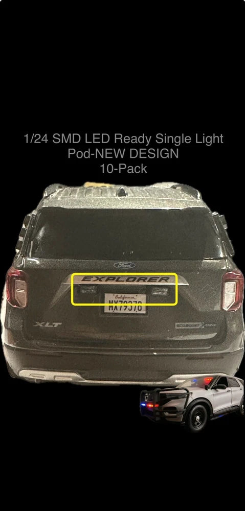 1/24 1/18 SMD LED READY SINGLE LIGHT PODS POLICE MODEL CAR CUSTOM 10 PACK