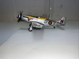 1/48 scale RAF Mustang Mk. IV model aircraft with RAF roundels and open canopy