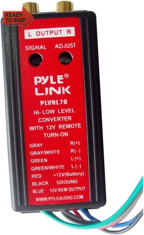 Pyle PLVHL70 2-Channel High-Level to Low-Level Converter with 12V Remote Turn-O