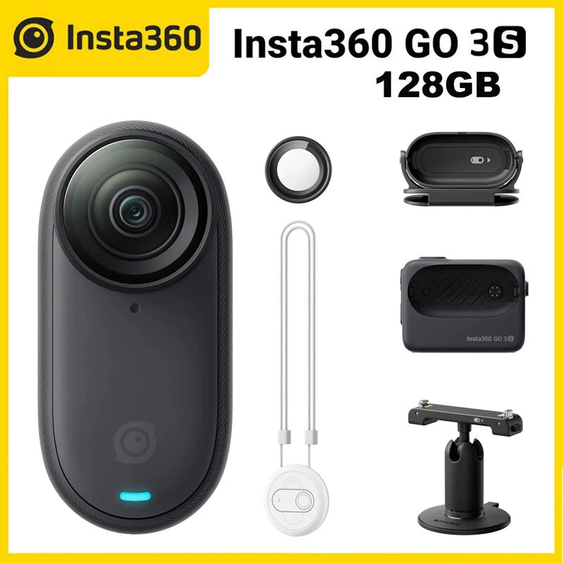 Insta360 GO 3S 128GB Black 4K Tiny Action Camera 10mWaterproof Vlog Riding Sport