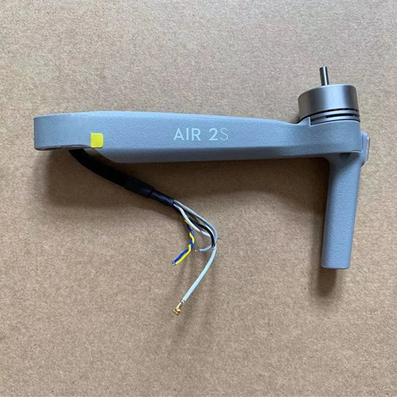 Drone motor arm repair part with motor and wiring, front-left, gray-blue