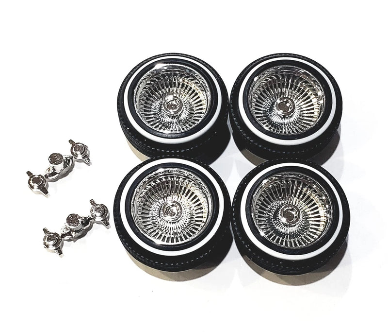Chrome  65  Lincoln Wire 1/24, 1/25 scale Model Car Rims