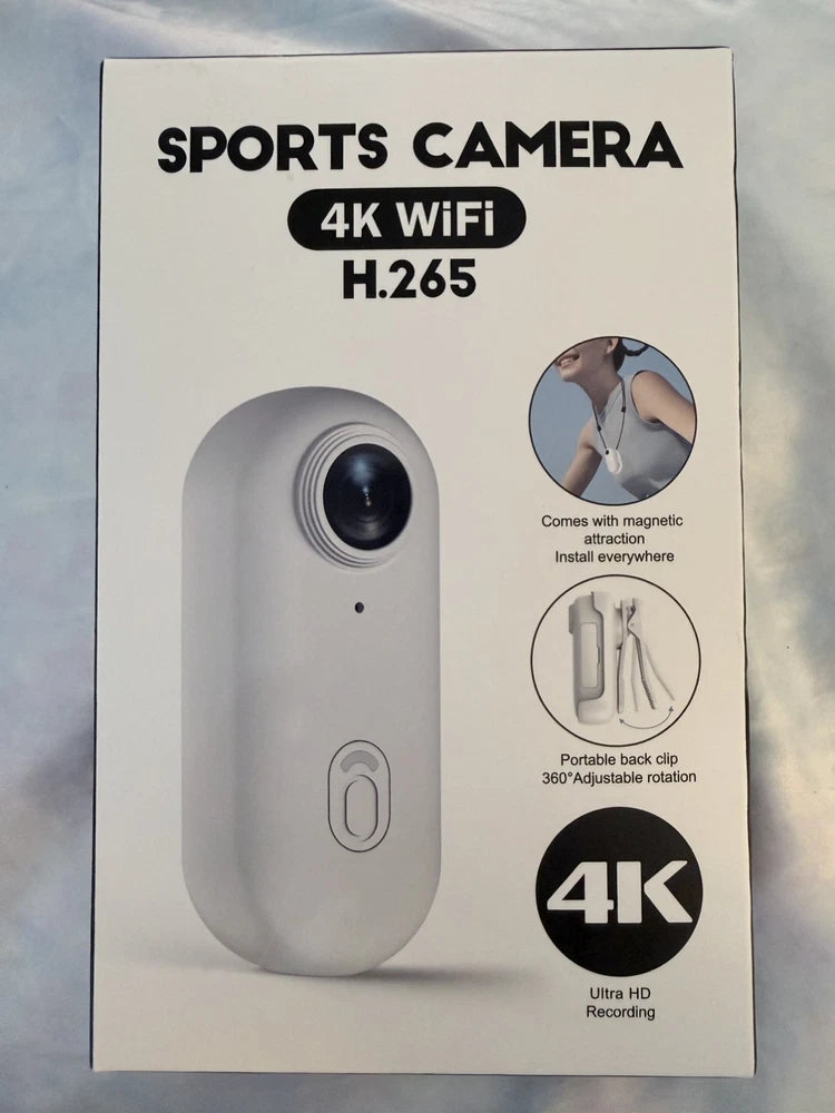 4K WiFi Mini Body Camera Waterproof 30M Magnetic Clip H.265 NEW w/Storage Case