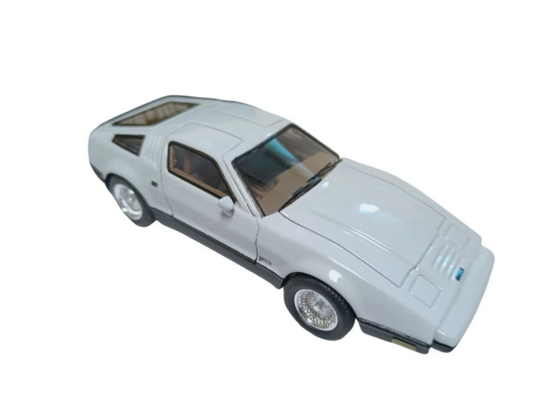 PandaVia 1:43 Bricklin SV1 1974 Grey White Gull Wing Two door Sports Car Model