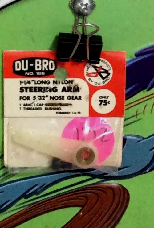 DU-BRO #166 1-1/4" NYLON STEERING ARM FOR 5/32" NOSE GEAR WIRE new in package