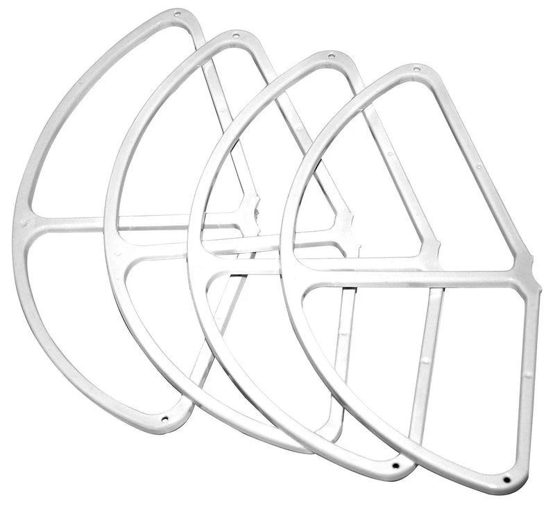 Propeller guard frame set with quick-release mount, white plastic rings
