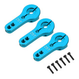 Blue 25T steering servo arm horn set with 3 aluminum arms and mounting screws