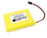Yellow 6V Ni-MH battery pack with label and red/black wire leads