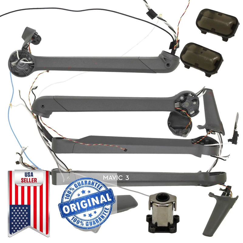 DJI Mavic 3 LED arm shell cover case set with grey housing and wire connectors