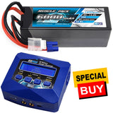 NHX Muscle Pack 4S 14.8V 6000mAh 50C Lipo Battery w/ EC3 / EZPRO AC Charger Battery