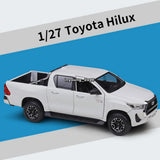 1/27 Hilux Pickup Truck Model Toy Car Metal Diecast Toy Vehicle Doors Open White