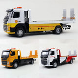 1/50 Car Trailer Tow Truck Diecast Model Pull Back Sound Light Toy Gift