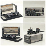 1:64 Ford Mustang 1965 Hoonicorn RTR V3 Diecast Model + KamaZ Trailer Set Model