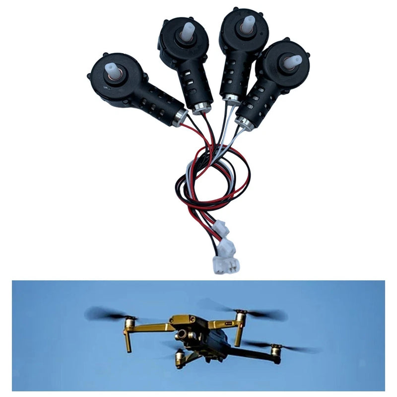 RC drone motor components set with four motor bases and wire harness