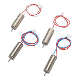 Set of 4 RC drone coreless motors, silver cylinders with red/blue wires and white plugs