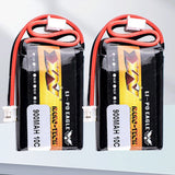 2Pcs 7.4V 900mAh Lipo Battery + PH2.0 For AXIAL SCX24 SCX2 90081 C10 1/24 Rc Car