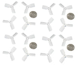 White 3-blade drone propellers with central hubs, set of multiple