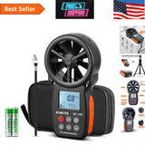 Portable BT-100 Wind Speed Tester with LCD Display and Tripod Mount for Drones