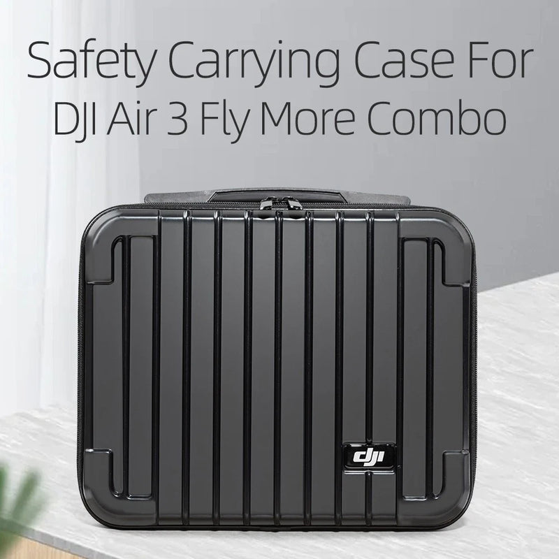 Hard-shell DJI Air 3 travel case with molded compartments and secure latch