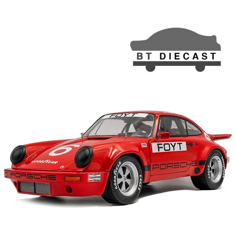 SOLIDO 1974 PORSCHE 911 #6 FOYT IROC DAYTONA 1/18 DIECAST MODEL CAR RED S1810704