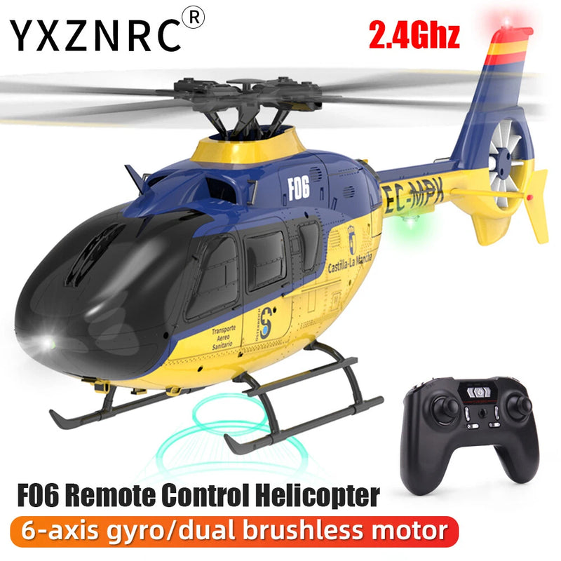 YXZNRC RC Helicopter F06 EC135 2.4G 6CH 6 Axis Gyro Flybarless 1:36 RC Aircraft