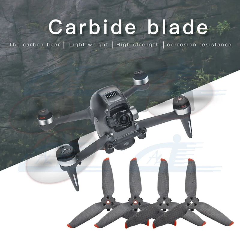 4PC Carbon Fiber Low-Noise Propellers For DJI FPV Drone Combo Quick Release Prop