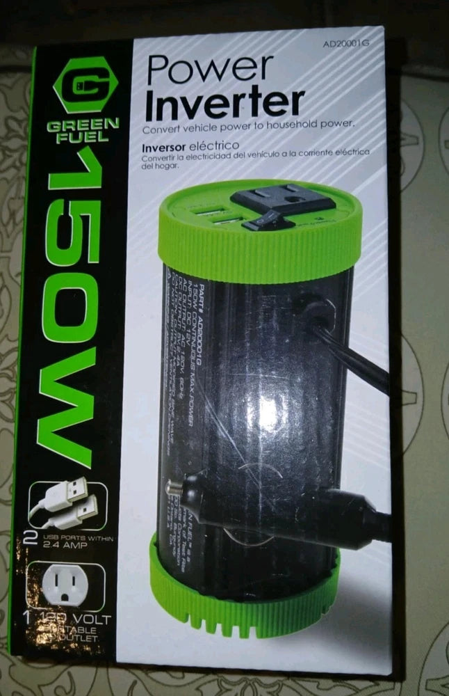 NEW! Green Fuel 150W  Vehicle Power and Charger Inverter w/USB Port FREE SHIP