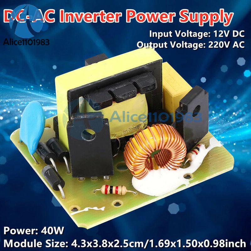 40W DC-AC Inverter Power Supply 12V to 220V Step Up Transformer Boost Module DIY