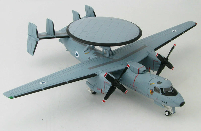 Hobby Master 1/72 E-2C Hawkeye aircraft model, gray-blue with radar dome