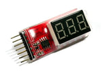 RC LiPo battery tester with LCD display, circuit board module and probe pins