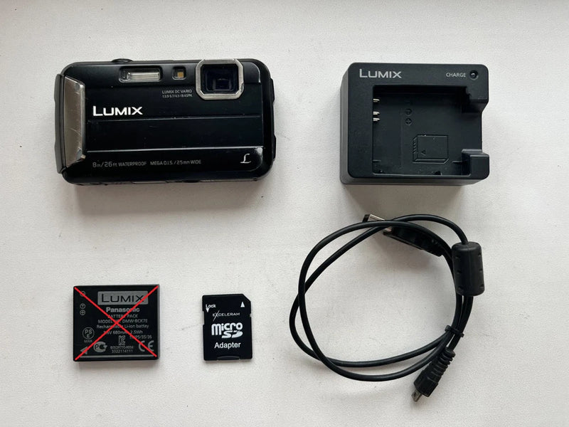 Panasonic LUMIX DMC-TS30 / FT30 Digital Camera - Black (TESTED) + Card 8gb