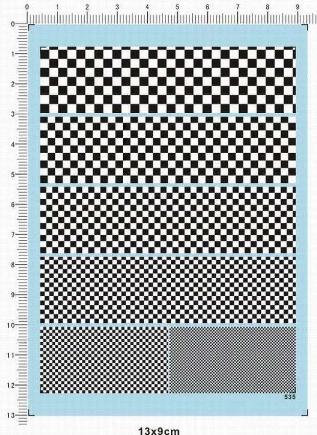 1/43 1/24 1/12 F1 Black White chequered flag Grid danger caution Model Decal