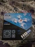 Mini quadcopter drone retail box with 360° eversion graphics and 6-axis gyro text