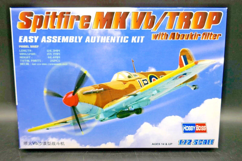 1:72 Hobby Boss Spitfire MK Vb Trop Airplane Model Kit 80214 - New in Open Box