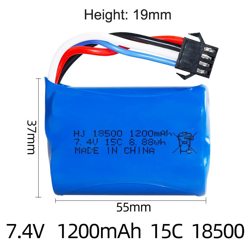 1Pcs 7.4V 1200mAh Li-ion Battery For Electric remote control aircraft helicopter