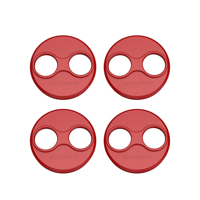 Red aluminum alloy motor protective covers, 4-pack, round with two openings