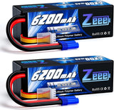 Zeee 4S Lipo Battery 6200mAh 14.8V 80C Hard Case Battery with EC5 Conn. 2-pack