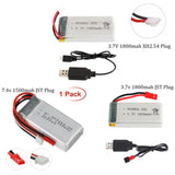 1800mah 3.7V 25C Lipo Battery w/ USB Charger Cable For RC Drone Quadcopter