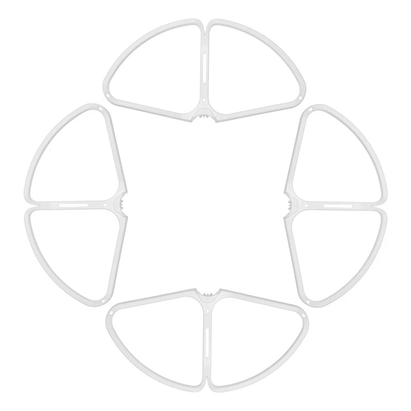 White drone propeller guard frame with protective arm sections and cutouts
