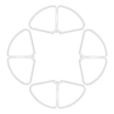 White drone propeller guard frame with protective arm sections and cutouts