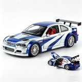 1/24 M3 GTR E46 Alloy Diecast Car Model Sound and Light Pull-back Boy Toy Car