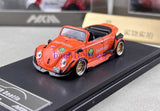 HKM 1:64 Orange VW RWB Beetle Convertible Sports Model Diecast Collect Car