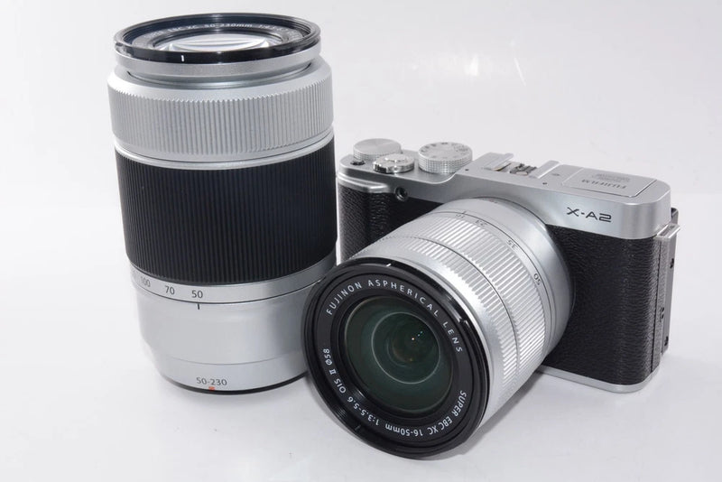 [N.MINT/In Box]Fujifilm X-A2 Double Zoom Lens Kit Silver From JAPAN #u7746