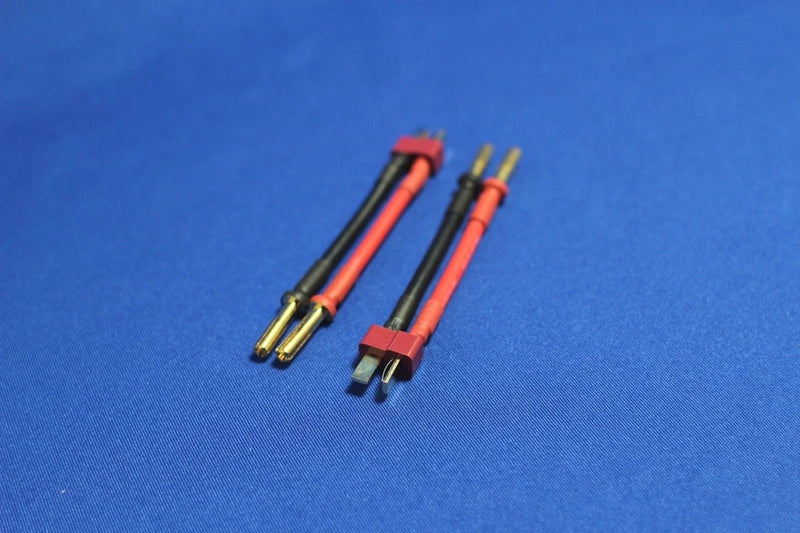 Adapters T-Plug Deans-Compatible Male 4x18 Low Profile Bullets 50mm 12AWG Li-PO Battery