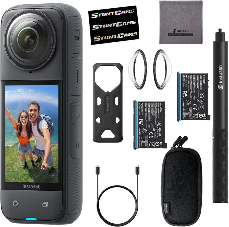 Insta360 X4 8K Waterproof 72MP 360?? Action Camera + Selfie Stick Extra Battery
