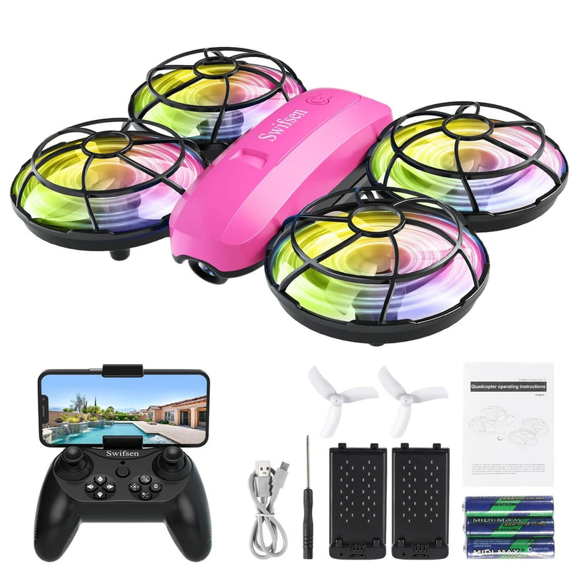 Kids Drone with Camera & Optical Flow Positioning - Mini RC Quadcopter with F...