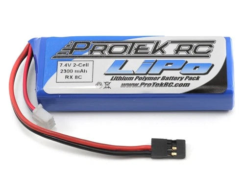 ProTek RC LiPo Receiver Battery Pack Mugen/AE/8ight-X 7.4V/2300mAh Blue PTK5196