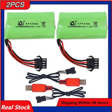 2Pcs 7.4V 500mAh Lipo Battery SM-4P plug For EC16 remote control Spare Model Car