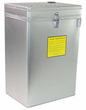 Fire-resistant Lipo battery charging safe box with metal latch and warning label