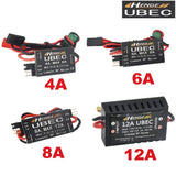 HENGE UBEC voltage regulator with red/black wiring, multiple 4A–12A outputs shown